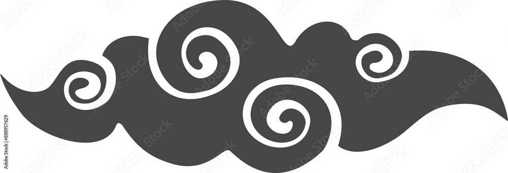 Chinese Asian cloud. Japanese style sky element. Oriental smoke and wind . Traditional eastern decoration. Hand drawn illustration Chinese Asian cloud. Japanese style sky element. Oriental smoke and wind . Traditional eastern decoration. Hand drawn illustration