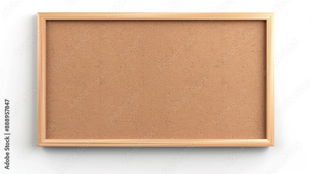 Fototapeta premium Wooden Bulletin Board on White Blank Background