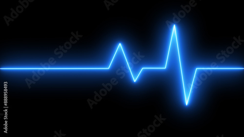 Blue heartbeat pulse indicator monitor animation