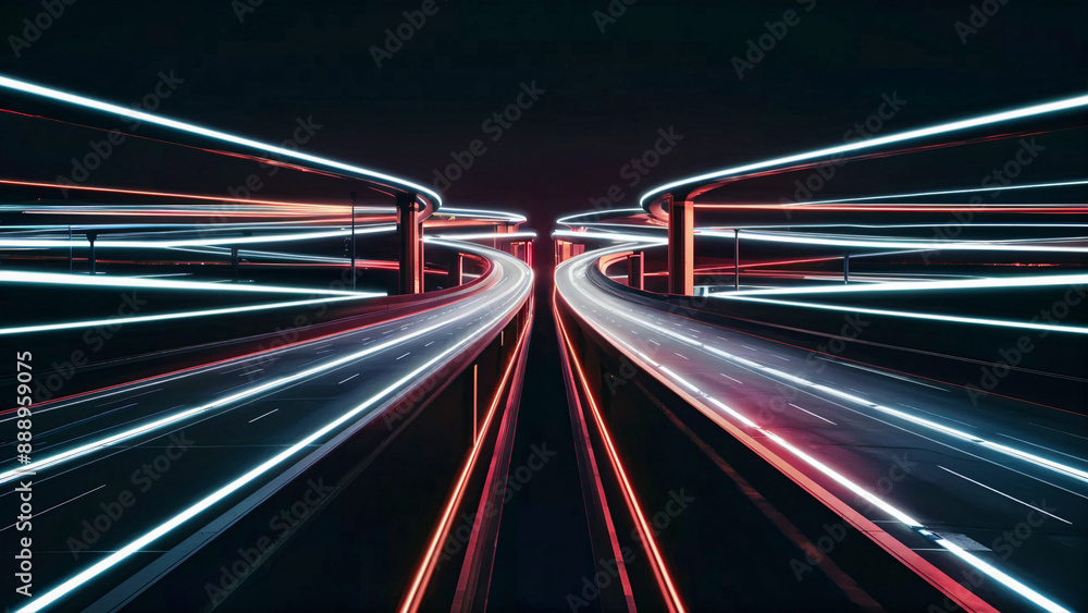 Futuristic Illuminated Glowing Freeways Futuristic Illuminated Glowing Freeways
