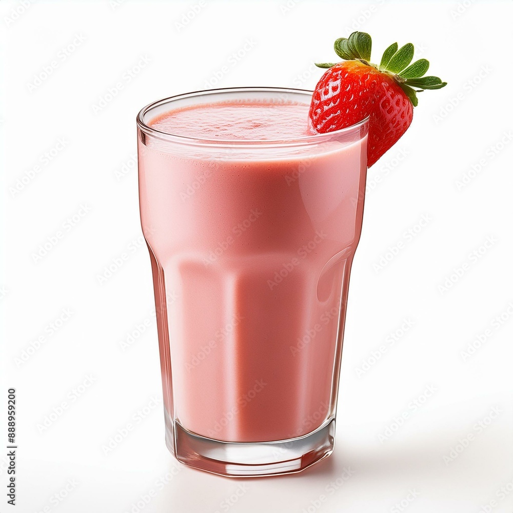 Erdbeershake isoliert ansicht weisser Hintergrund Erdbeershake isoliert ansicht weisser Hintergrund