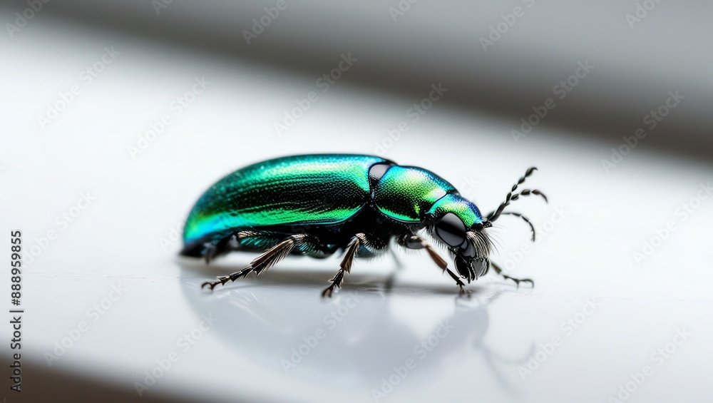 Real photo of new born beetle on plain white background Real photo of new born beetle on plain white background