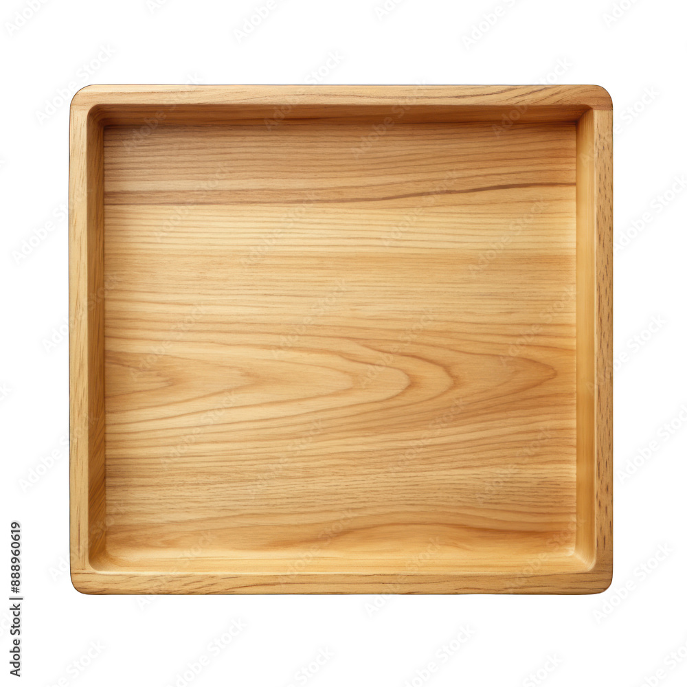 Wooden tray top view isolated on transparent background Wooden tray top view isolated on transparent background
