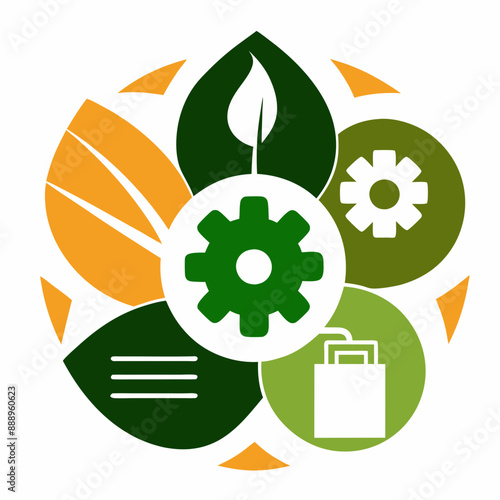 Ecology, eco, bio, nature, nature, nature protection, icons,  ai generative	