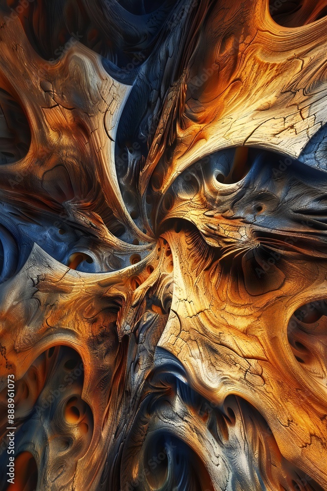 Infinite fractal wood background Generative Ai Infinite fractal wood background Generative Ai