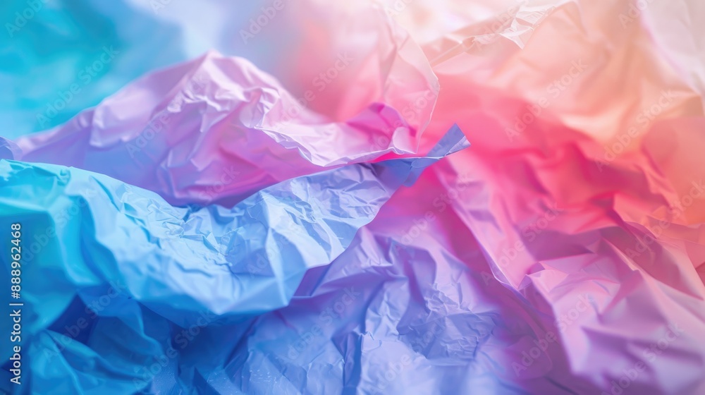 Obraz premium Crumpled tissue paper with selective focus and space for text