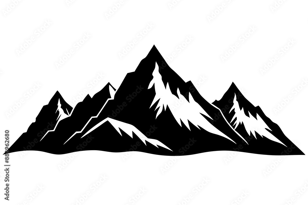 Fototapeta premium Mountain Skyline Landscape Vector Silhouette illustration