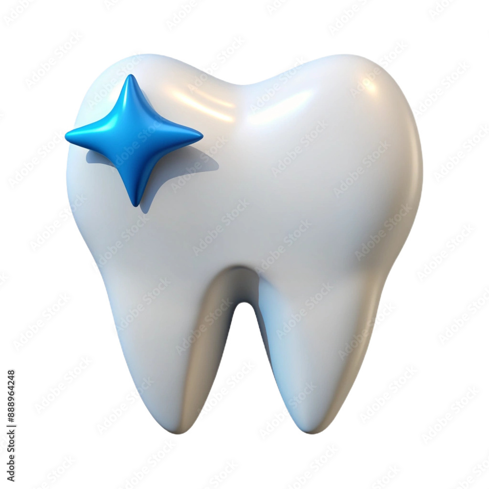 A shiny, pristine white tooth with a sparkling blue highlight on one side, symbolizing dental care, hygiene, and teeth whitening, isolated on a transparent background. A shiny, pristine white tooth with a sparkling blue highlight on one side, symbolizing dental care, hygiene, and teeth whitening, isolated on a transparent background.