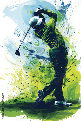 A golf illustration for a golf poster