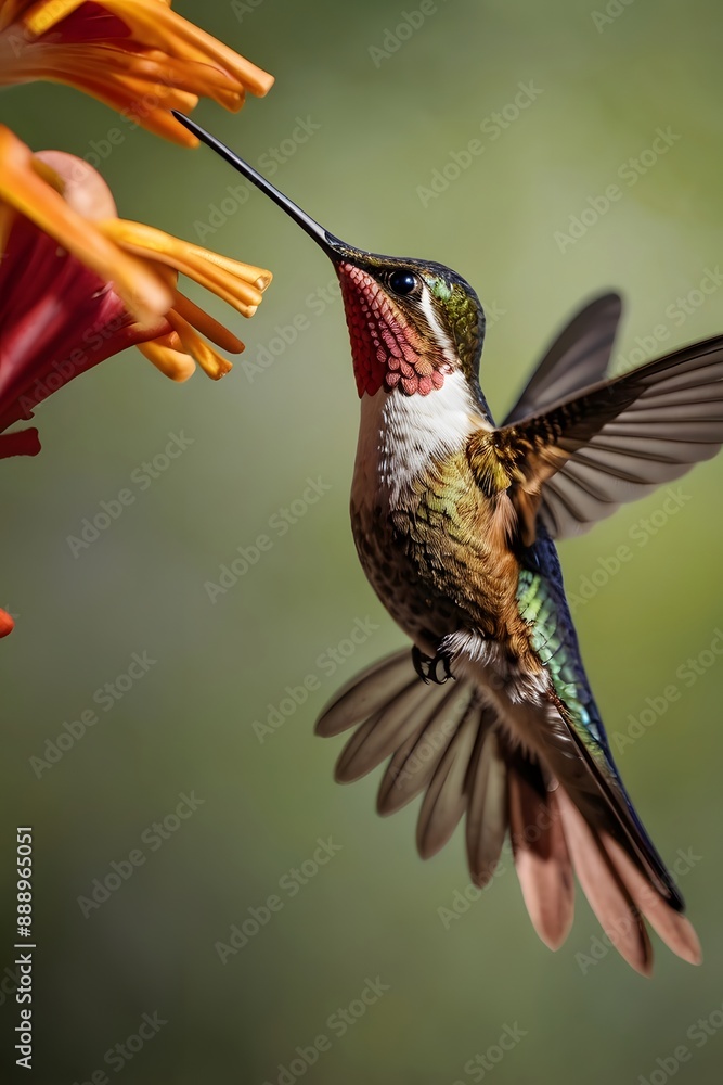 Fototapeta premium hummingbird feeding on a flower