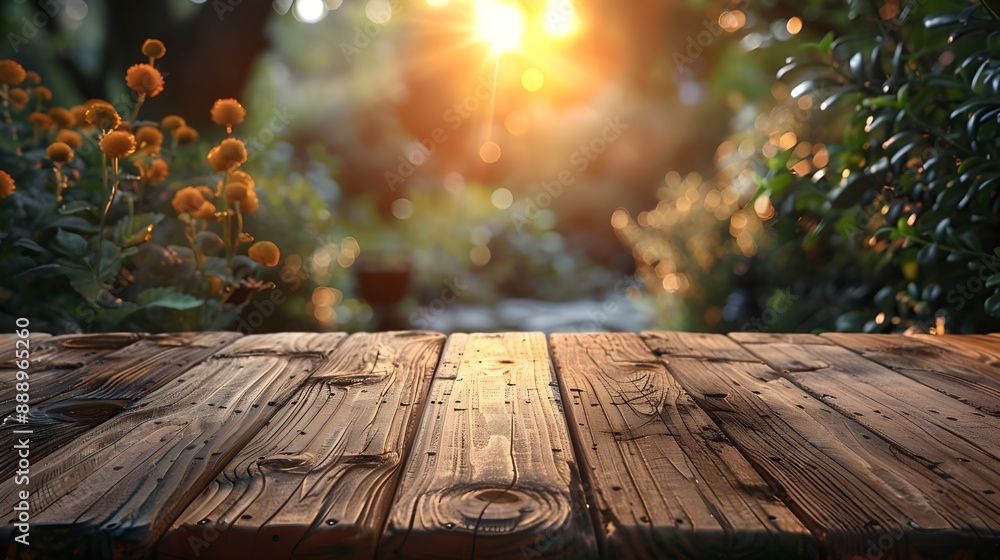 sunlight empty wooden desk table food restaurant mockup display products outdoor tree sunlight empty wooden desk table food restaurant mockup display products outdoor tree