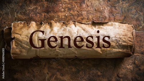 Ancient Manuscript of Genesis: Sacred Document for Study in Theology and Religious Education photo