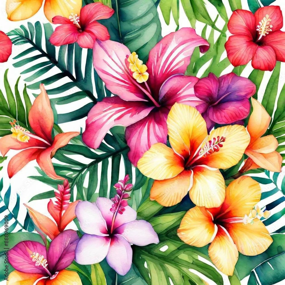 Tropical Bouquet Greeting Card background Tropical Bouquet Greeting Card background