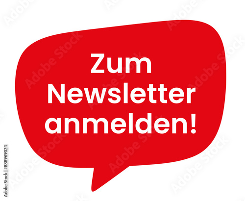 roter CTA Button Newsletter anmelden Sprechblase Bubble