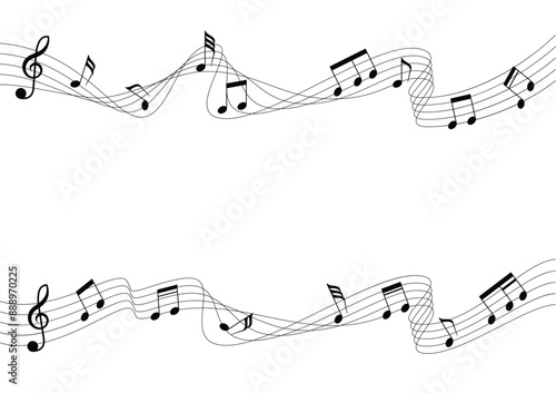 Musical chords flowing, wave style.