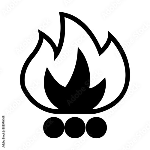 incineration Line Icon
