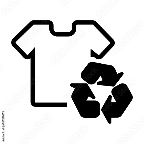 textile recycling Line Icon