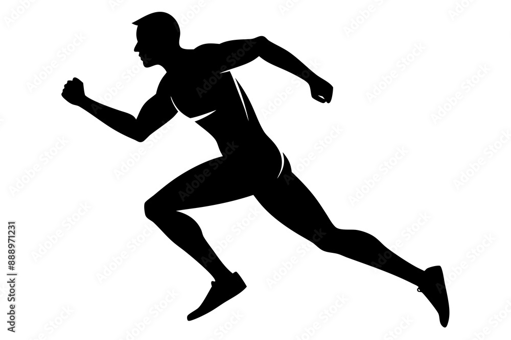 A man running silhouette vector illustration A man running silhouette vector illustration