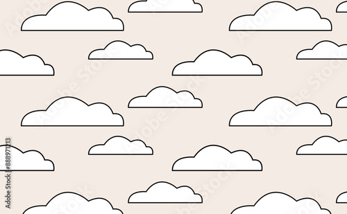  Pattern groovy funny trendy retro cartoon Cloud, rainbow, sun. Vintage happy characters in comic rubber hose style. Isolated vector seamless illustration. Hippie in the style of the 60s, 70s.