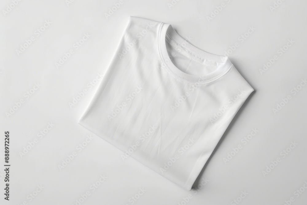 Folded White T-shirt on White Background. Folded White T-shirt on White Background.