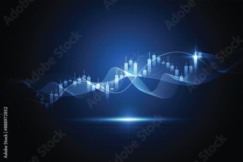 Business candle stick graph chart of stock market investment trading on white background design. Bullish point, Trend of graph. Vector illustration