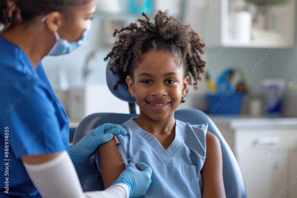 A healthcare worker administers a vaccine to a patient in a modern clinic The patient sits calmly with their sleeve rolled up ready for the injection The setting is clean and professional showcasing A healthcare worker administers a vaccine to a patient in a modern clinic The patient sits calmly with their sleeve rolled up ready for the injection The setting is clean and professional showcasing