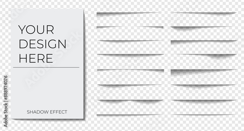Set of realistic shadow effect different shapes page separation
