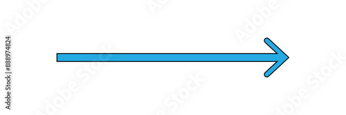 blue arrow icon pointing right side. vector.