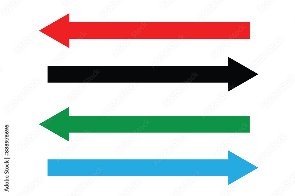 Long arrows icon set. Arrow pointing horizontal. Vector set of trendy long arrows left in flat style. Red, green and green arrow vector set.
Long arrows icon set. Arrow pointing horizontal. Vector set of trendy long arrows left in flat style. Red, green and green arrow vector set.