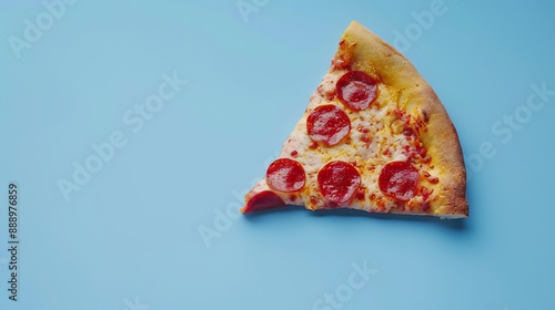 Piece of pizza isolated on a blue background