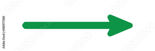 Long arrow. green arrow pointing right side. green horizontal arrow. Bold thine long arrow. Straight long arrow icon,  Vector illustration.