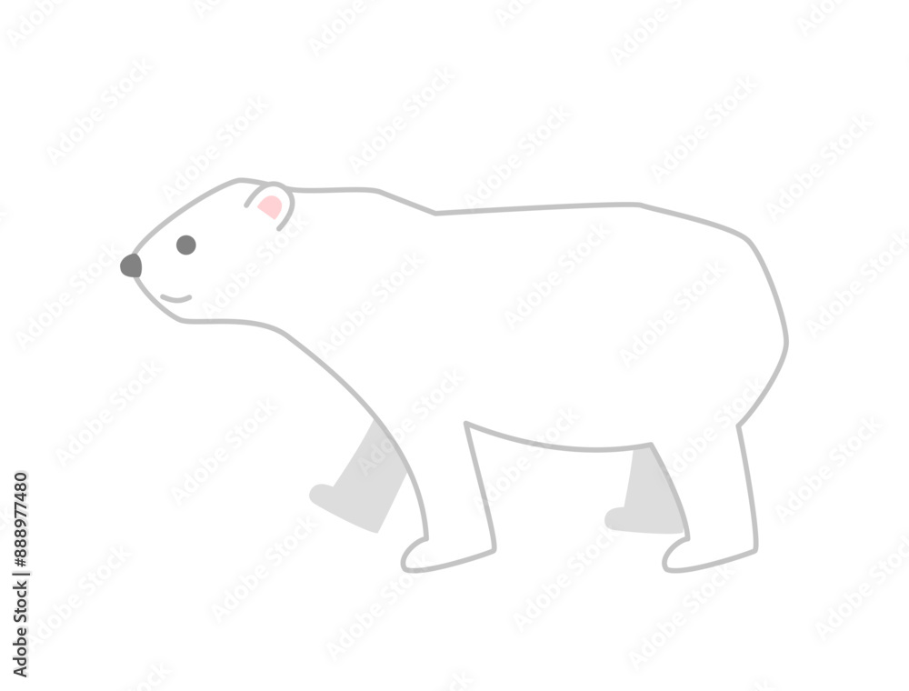 シンプルで可愛いシロクマのイラスト シンプルで可愛いシロクマのイラスト