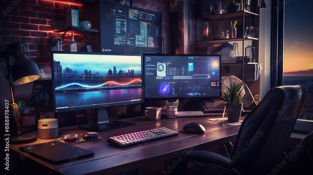 Contemporary Workspace of a Passionate Computer Science Pro Contemporary Workspace of a Passionate Computer Science Pro