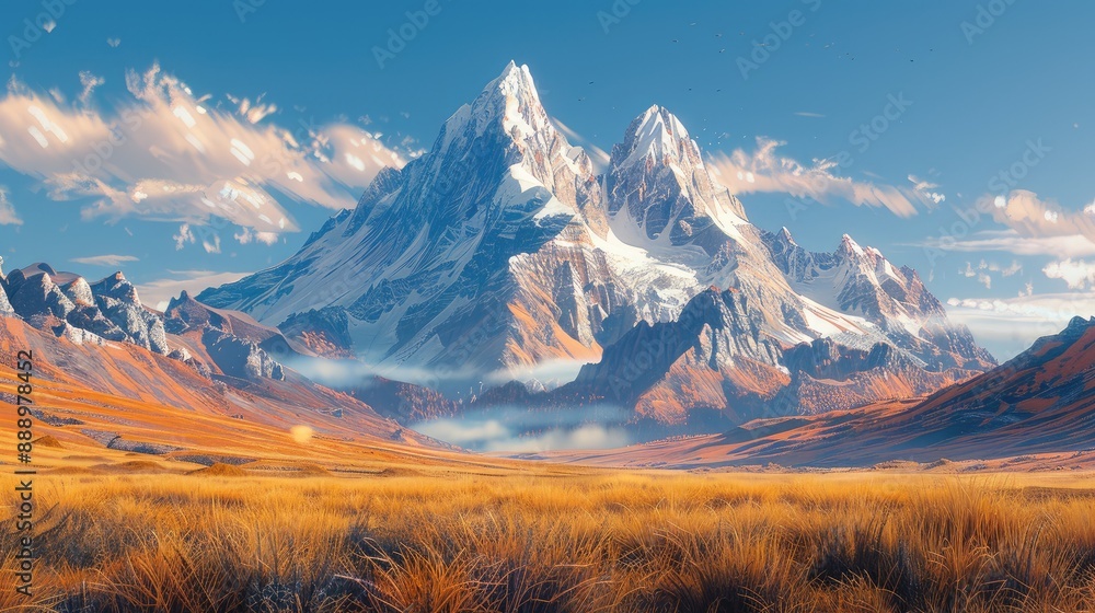 Fototapeta premium Majestic mountains under clear skies