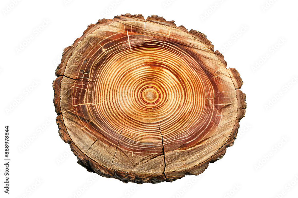 Round cut down tree with annual rings on transparent background Generative Ai Round cut down tree with annual rings on transparent background Generative Ai