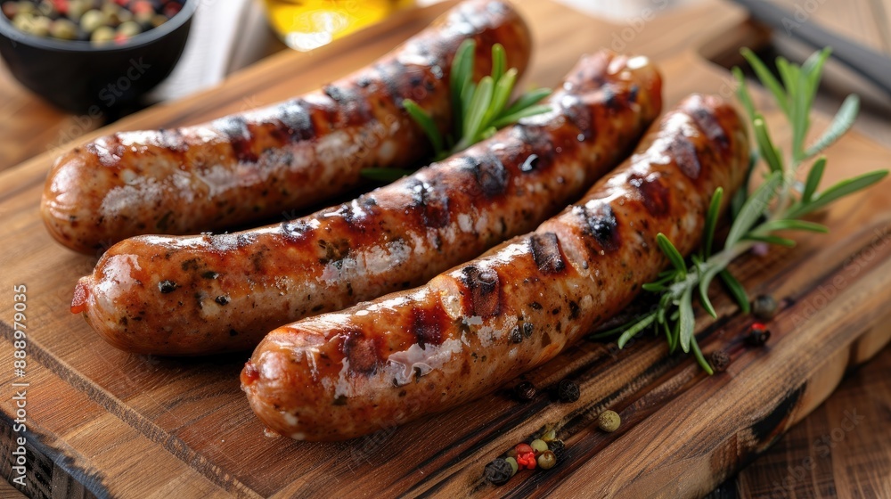 Yummy sausages BBQ German grilled sausages Roasted bratwurst pork sausages Yummy sausages BBQ German grilled sausages Roasted bratwurst pork sausages