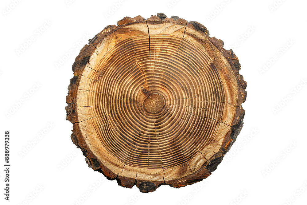 Round cut down tree with annual rings on transparent background Generative Ai Round cut down tree with annual rings on transparent background Generative Ai