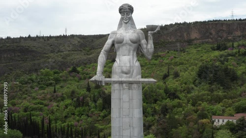 Aerial footage of Mother Georgia in Tbilisi