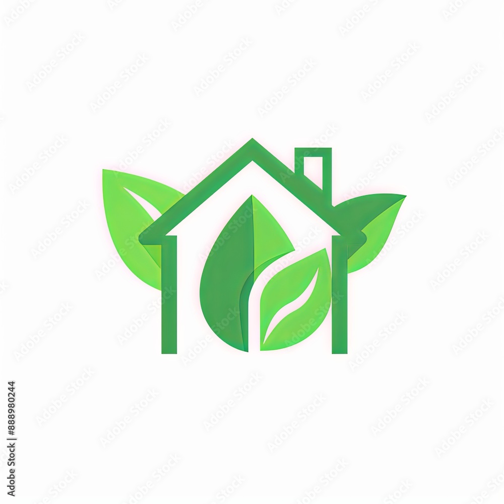 Design illustration of a green eco home logo icon. Template concept for an ecological home logo icon design. Modern eco smart house icon for use on websites, symbols, and logos Design illustration of a green eco home logo icon. Template concept for an ecological home logo icon design. Modern eco smart house icon for use on websites, symbols, and logos