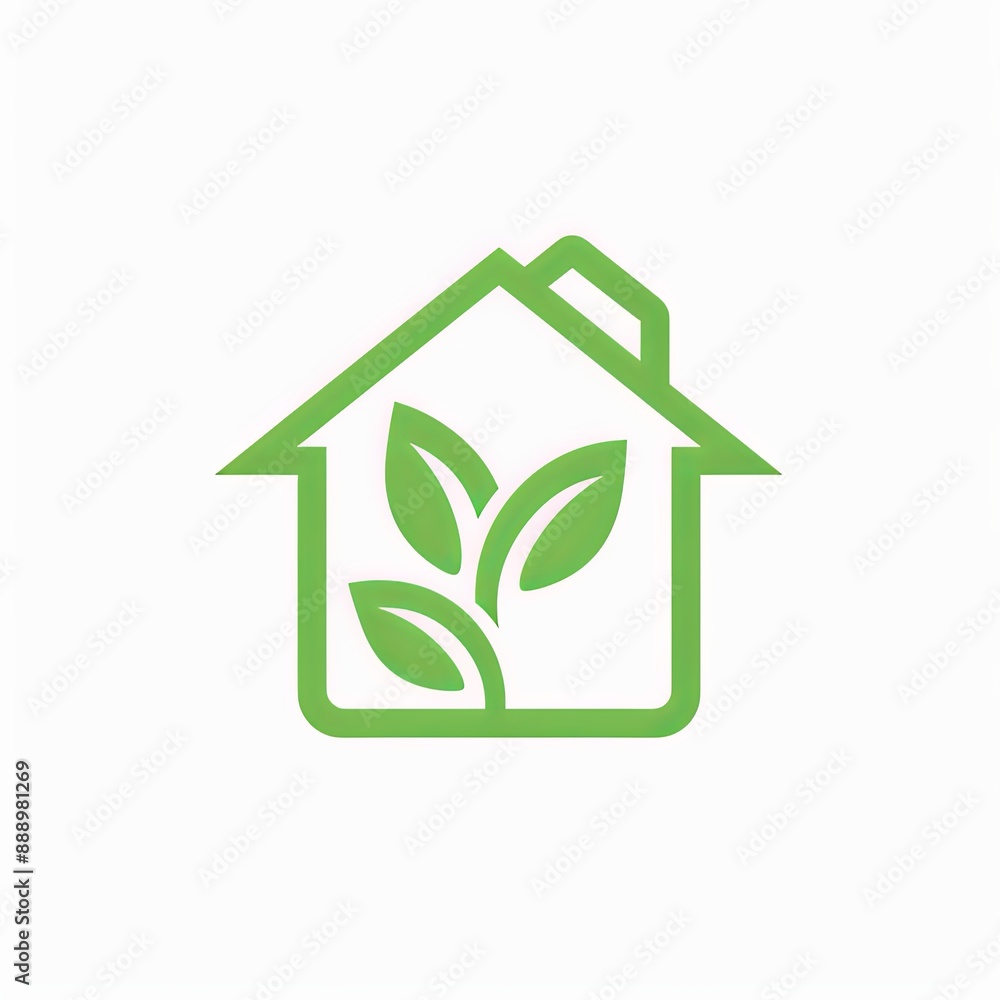 Design illustration of a green eco home logo icon. Template concept for an ecological home logo icon design. Modern eco smart house icon for use on websites, symbols, and logos Design illustration of a green eco home logo icon. Template concept for an ecological home logo icon design. Modern eco smart house icon for use on websites, symbols, and logos