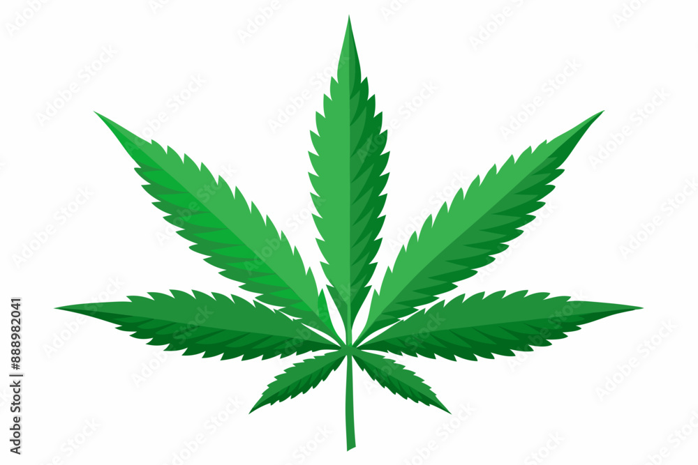 cannabis or hemp or marijuana green fresh leaf silhouette vector illustration cannabis or hemp or marijuana green fresh leaf silhouette vector illustration