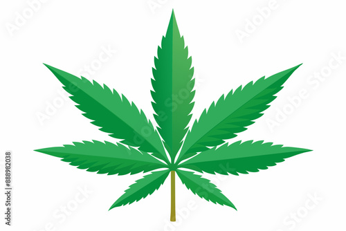 cannabis or hemp or marijuana green fresh leaf silhouette vector illustration 