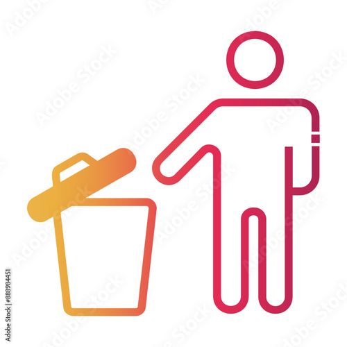 throw away Line Gradient Icon