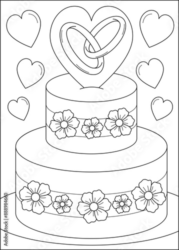 ring love wedding coloring book page