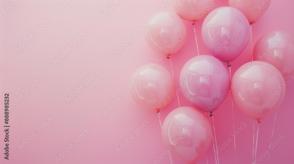 Pink Balloons on Pink Background Pink Balloons on Pink Background