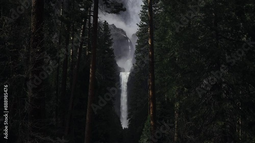 Wallpaper Mural Tunnel view of Lower Yosemite Falls from the forest in USA, California Torontodigital.ca