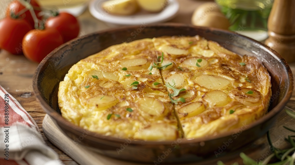 Tortilla de patatas Spanish omelet with potatoes typical Spanish cuisine Tortilla de patatas Spanish omelet with potatoes typical Spanish cuisine