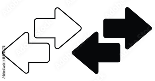 transfer arrow, Double reverse arrow icon, convert sign, replace icon, exchange, return icons in editable stroke and fill vector