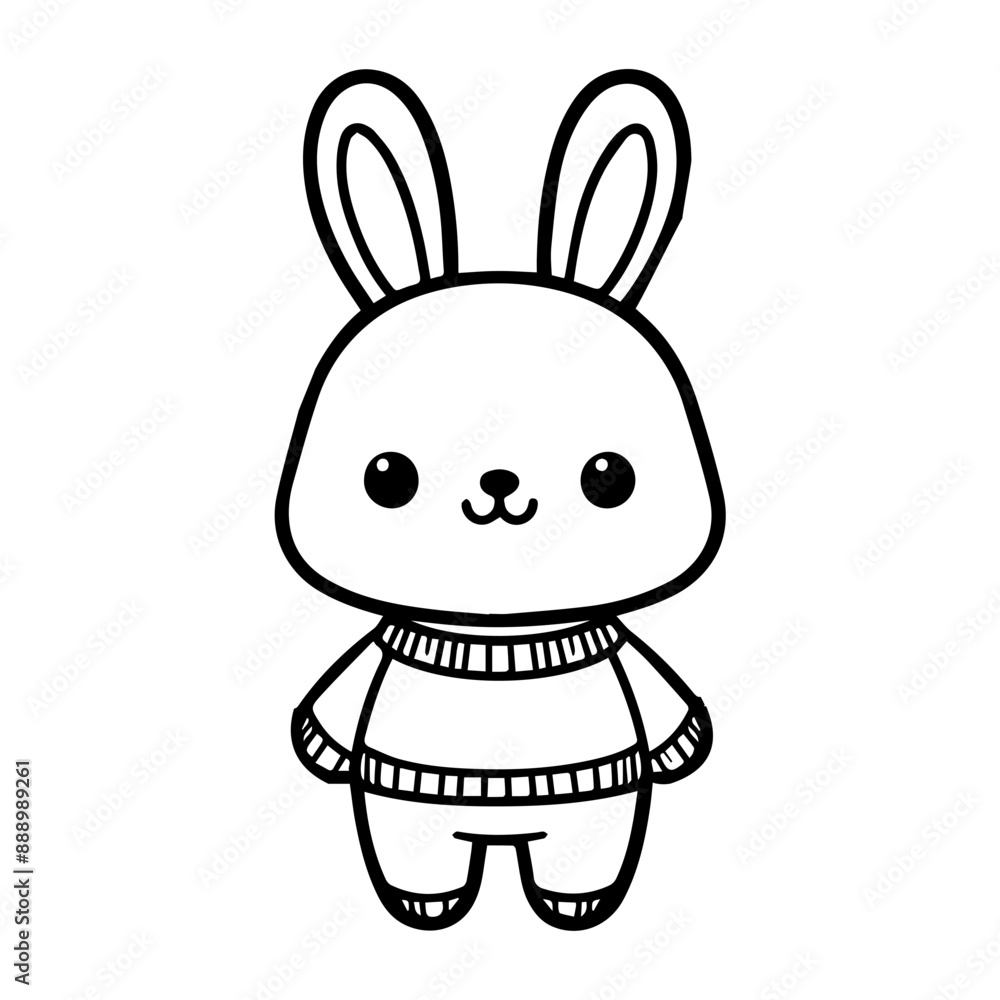 Cute bunny rabbit outline sketch vector illustration. Cute bunny rabbit outline sketch vector illustration.