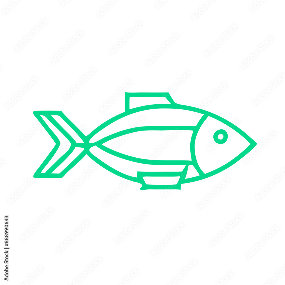 icon of fish with Straight Lines and Shapes icon of fish with Straight Lines and Shapes